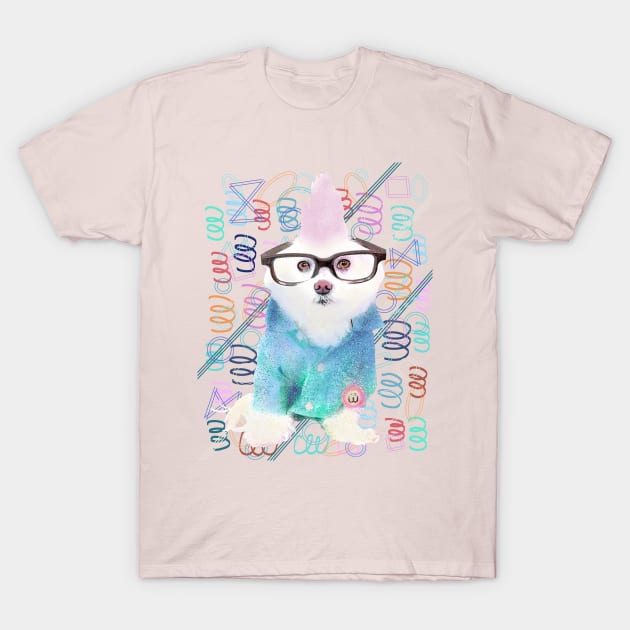 Hipster dog T-Shirt by Mimie20